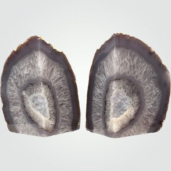 Crystal Bookends, Agate, Geode Center, Natural Home, Mindful Gift, Crystal Lover - Picture 9 of 11